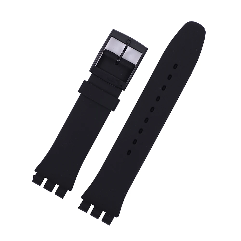 EACHE 17mm 19mm Silicone Replacement Watch Band Strap Fit For SWATCH Different Colors For Men or