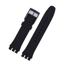 EACHE 17mm 19mm Silicone Replacement Watch Band Strap Fit For SWATCH Different Colors For Men or