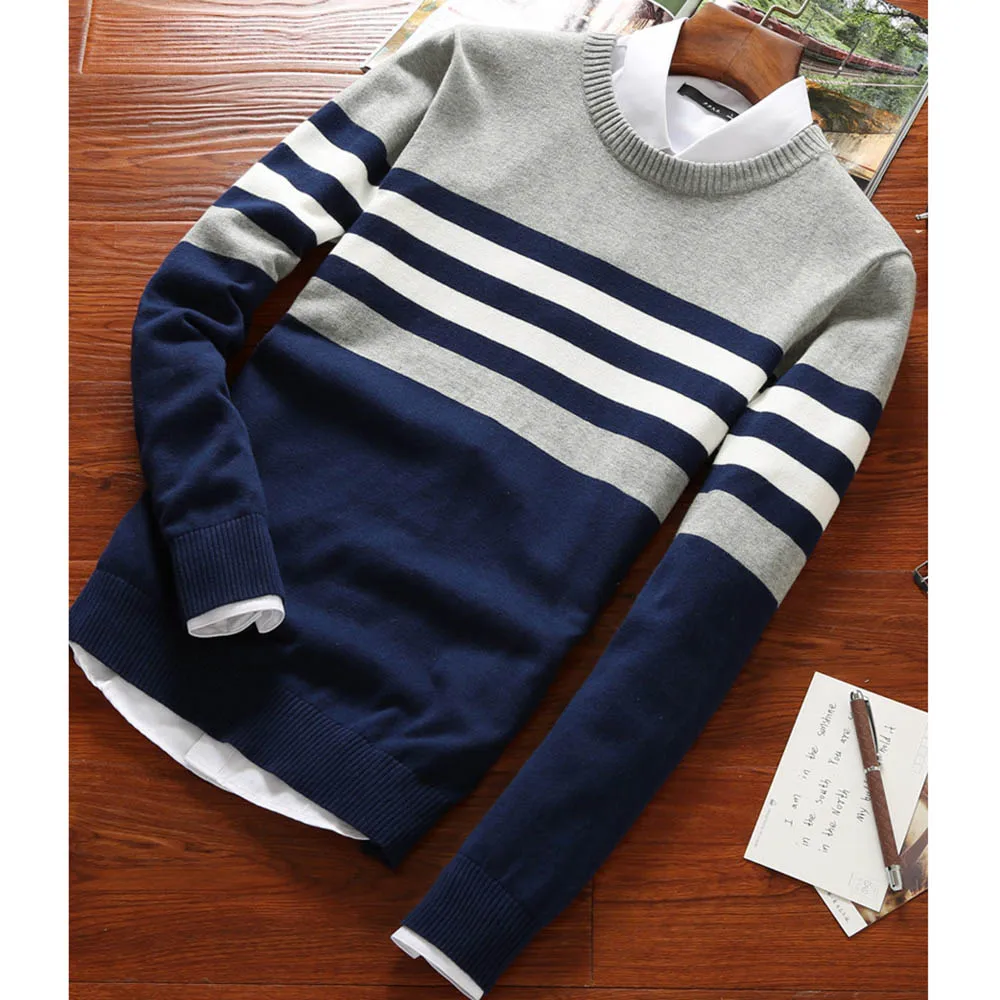 Новая коллекция модных осенних свитеров свитер для повседневной носки с О-образным вырезом мужской пуловер Вязание Для мужчин свитера и пуловеры Для мужчин пуловер Для мужчин B0275