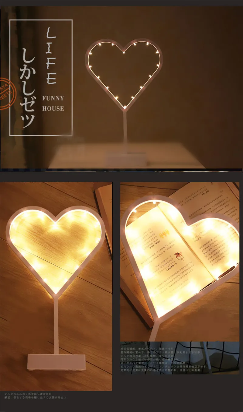 Romantic 3D Battery Table Lamp Christmas Tree Star Heart LED Decorative Night Light Party New Year Decor Birthday Christmas Gift