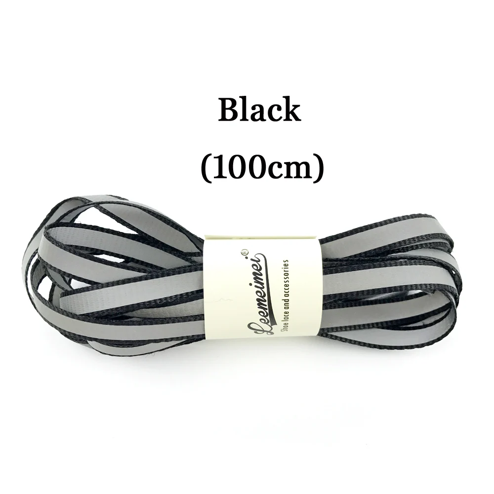 Спортивный баскетбольный мяч из плотного текстиля; шнурки 3м отражающие шнурки светящиеся шнурки для обуви унисекс модные вечерние Кемпинг струны - Цвет: black