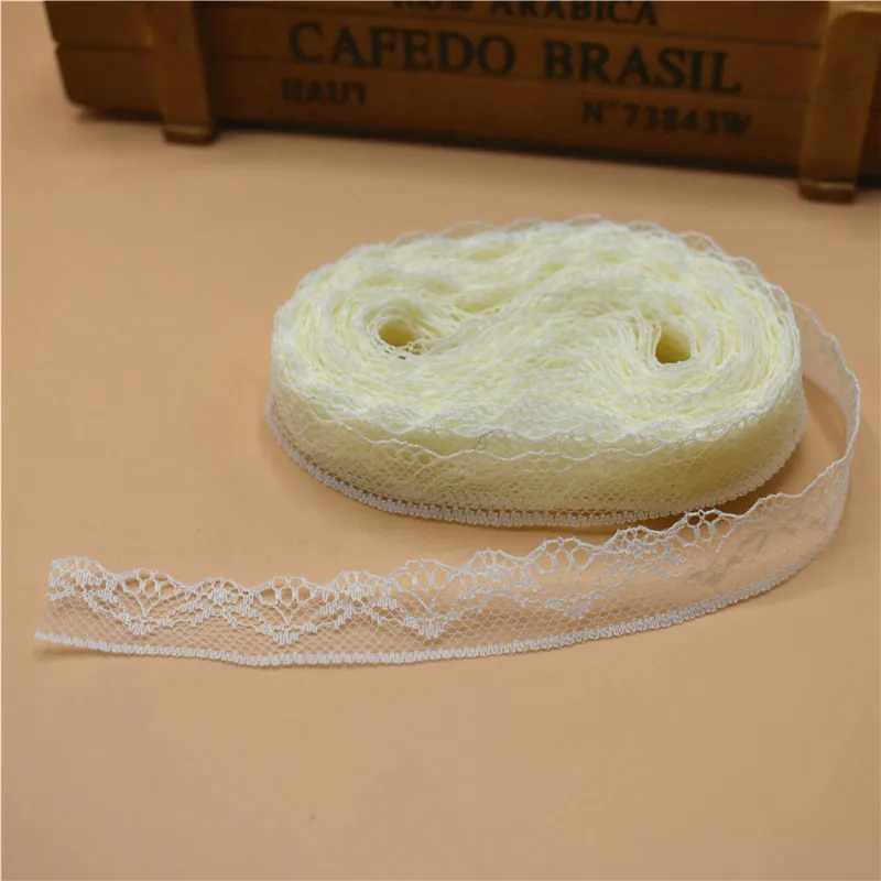 Красивая кружевная лента шириной 20 мм, 10 ярдов, белая кружевная отделка, ткань для самостоятельной вышивки, плетение для шитья, африканская кружевная ткань