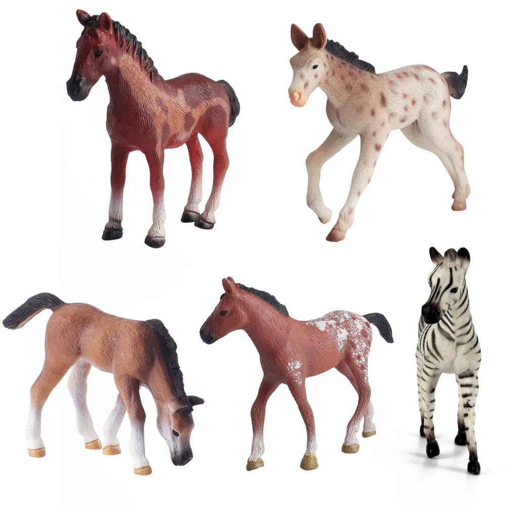 

5type Simulation Horse model pony kids toys Early educational props Animals horse Action Figures decorate Children GIFT 11CM
