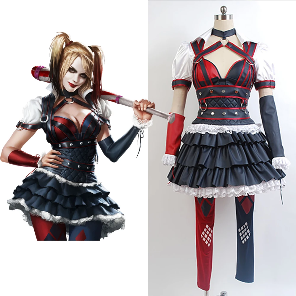 Costume Cosplay Batman Arkham Cavaliere Costume Adulti Harley Quinn
