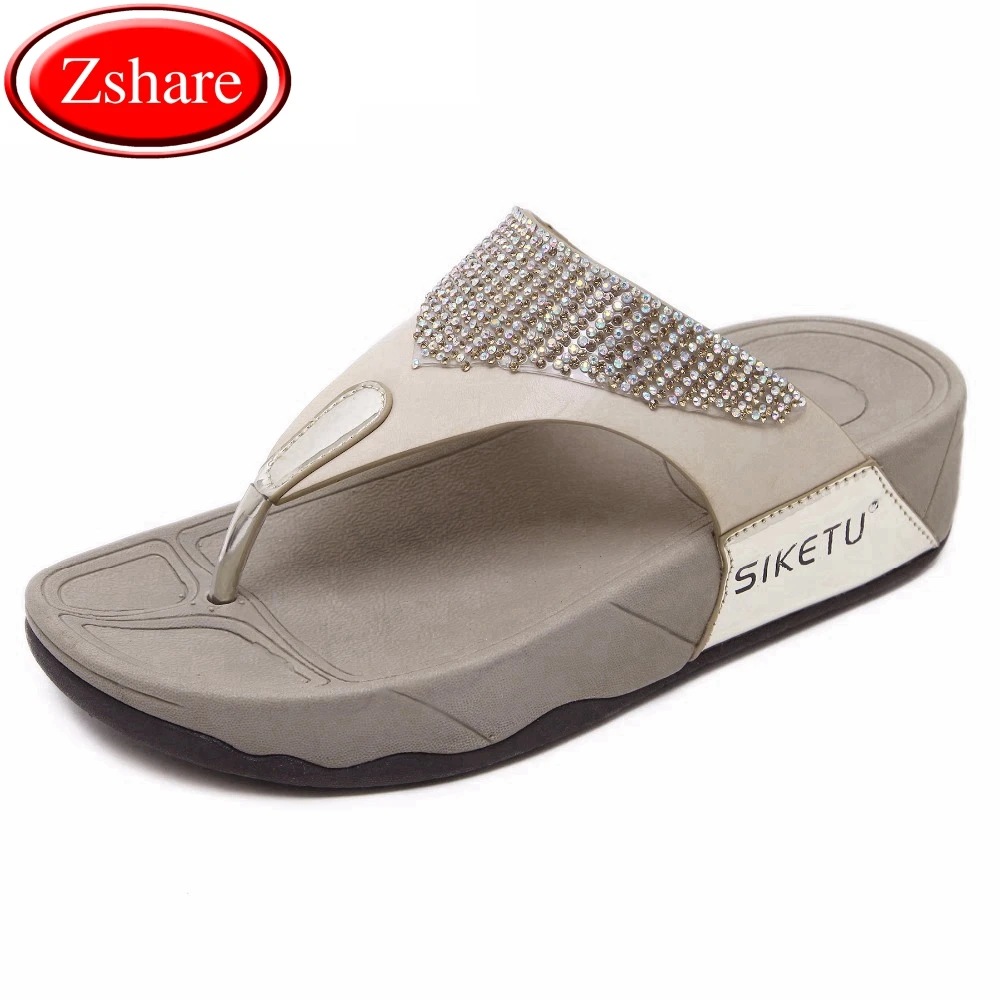 

Brand ladies sandals and slippers large size shoes 2019 summer new fashion rhinestones high-heeled ladies clip feet slippers