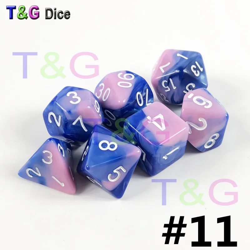 Brand New Doubled Color Dice 20 Different Set D4-D20 for DND RPG Portable Board Game As Gift