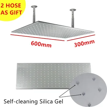 

Stainless steel rectangular 12*24 inch big rain bathroom high pressure shower head ceiling mounted rainfall shower heads