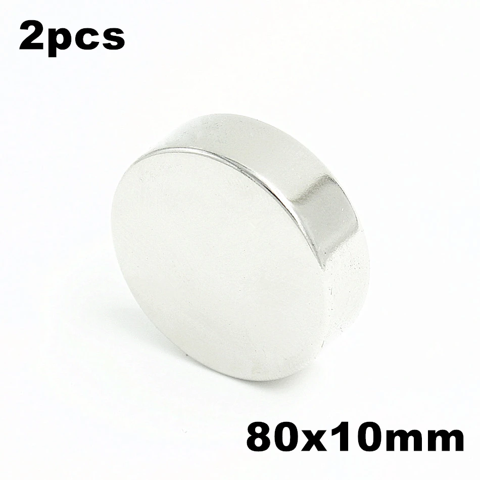 

2pcs 80x10mm Super Powerful Strong Bulk Small Round NdFeB Neodymium Disc Magnets Dia 80mm x 10mm N35 Rare Earth NdFeB Magnet