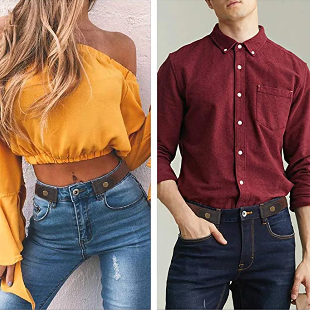 

Buckle-Free Belt For Jean Pants No Buckle Invisible Stretch Elastic Waist Belt For Women/Men,No Bulge,No Hassle Waist Belt