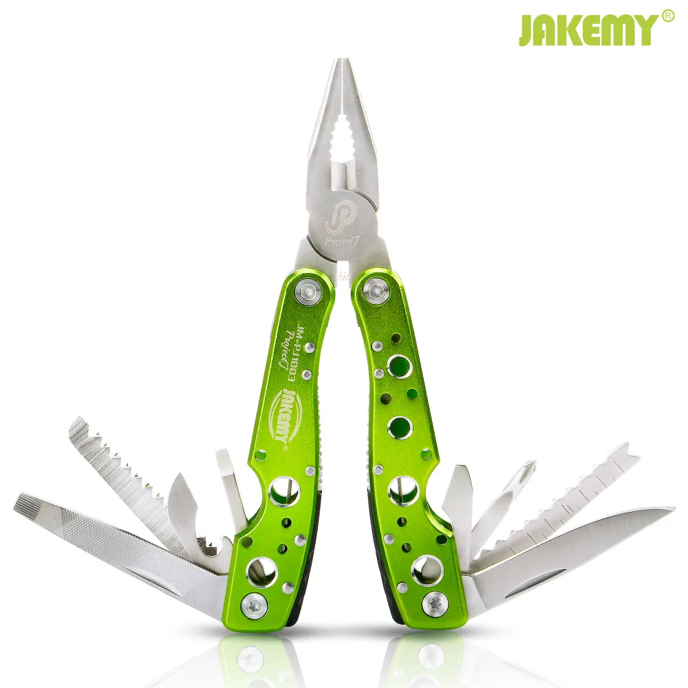 

Jakemy JM-PJ1003 9 In 1 Multifunction Outdoor Army Combination Pliers Tool Folding Blade Knife Screwdriver Camping Knife Set