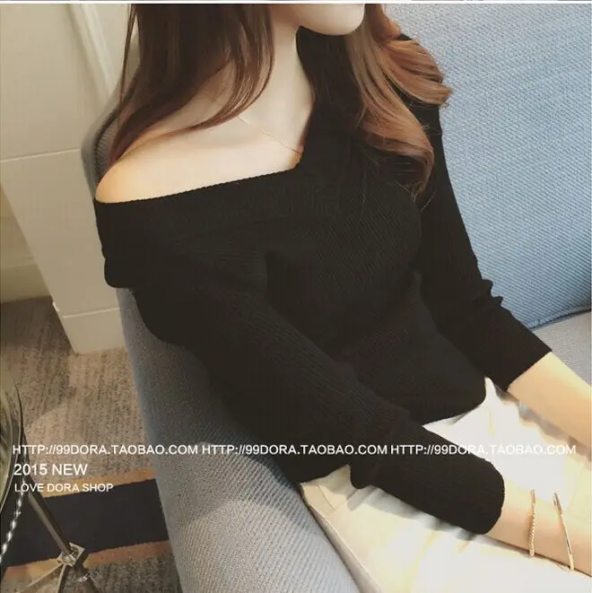 2019V necktie sweater women feel shoulder long sleeve underclothes on clothes