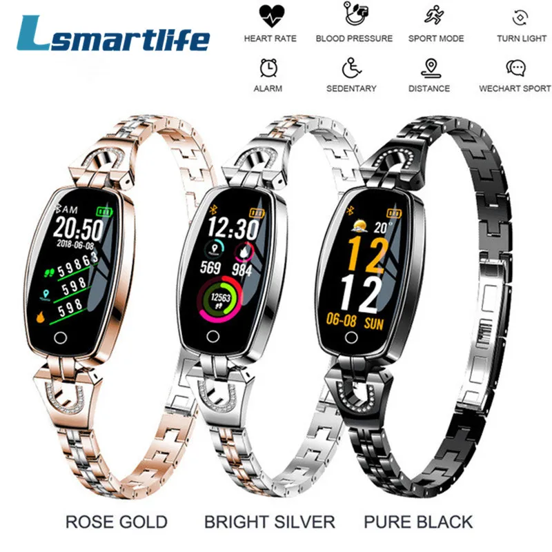 

Lsmartlife H8 Smart Wristband Women Fitness Bracelet Heart Rate Monitor Blood Pressure Smart Band Best Gift For Lady