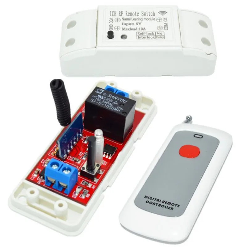

1Ch Wireless Time Delay Remote Control Light Switch Timer Receiver 5V DC 10A 433mhz Long Distance Remote Controller