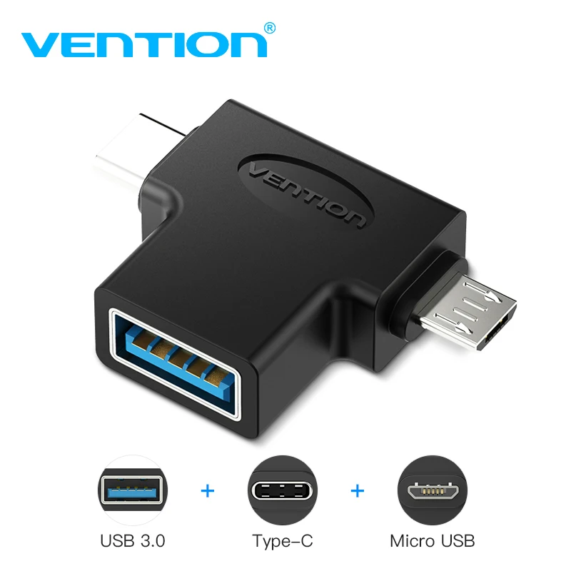 USB адаптер Vention Type C 3 0 OTG кабель 2 в 1 Micro конвертер для Xiaomi One Plus Nexus 6P все одном Новинка|Переходники и адаптеры| |