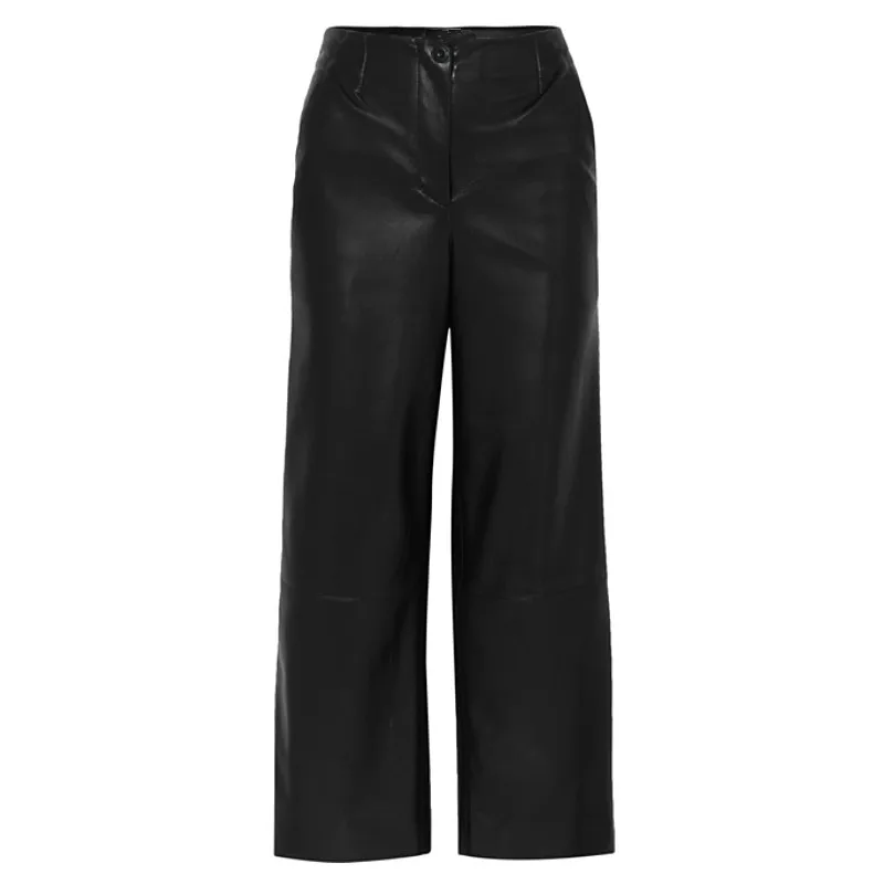 Модные брендовые длинные бархатные теплые брюки из искусственной кожи для мытья воды, женские брюки в стиле панк, облегающие кожаные широкие брюки wq531