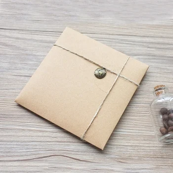 

20 pcs 13*13 cm square CD optical disk containing creative retro kraft thickening paper envelope card receipt mini envelope