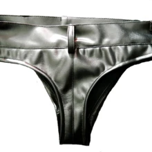 Мужские сексуальные шорты из искусственной кожи черный T/Hip промежность стильный