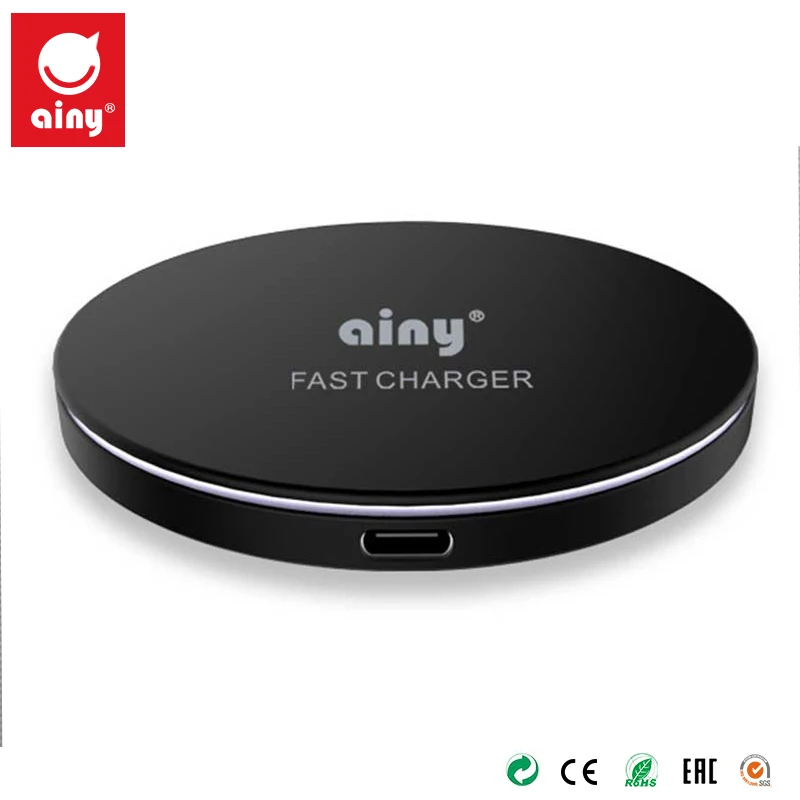 

AINY Qi Wireless Charger for Iphone for Samsung Qi Fast Wireless Charging EF-049A with Type-C Black White Connector