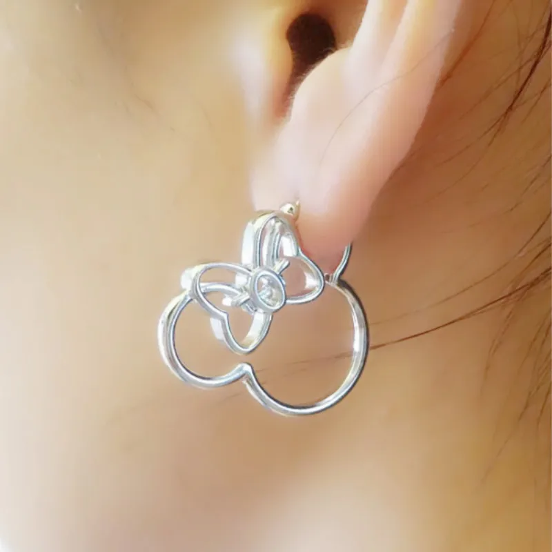 

Mini Cartoon Cute Gold Silver Filled Mickey Minne Stud Earrings For Women Cat Korean Earrings 2018 Christmas Earrings Bijoux