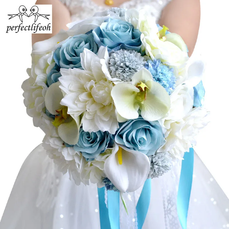 

perfectlifeoh Blue bridal bouquet Wedding Bouquets Wedding Decoration bouquet wedding