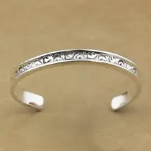 925 стерлингового серебра цветок Мода Шарм браслет байкера браслет 9A017 подходит на запястье: 5,"~ 6,0"