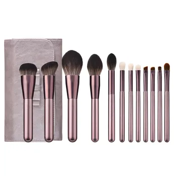 

12 PCS Wooden Foundation Cosmetic Brown Women's Fashion Eyeshadow Brush Brochas Maquillaje Highlighter Professional Jul