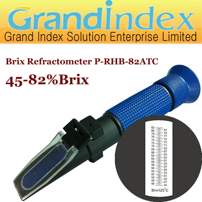 Retail hand held 45-82%Brix refractometer P-RHB-82ATC for the sugar content of concentrated fruit juice condensed milk jam | Инструменты