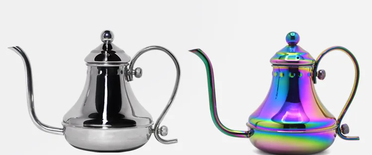 420 мл цветной винтажный кофейник, заварочный чайник, индейка, Королевский 304 из нержавеющей стали, кофейник для капель, мелкий кофейник