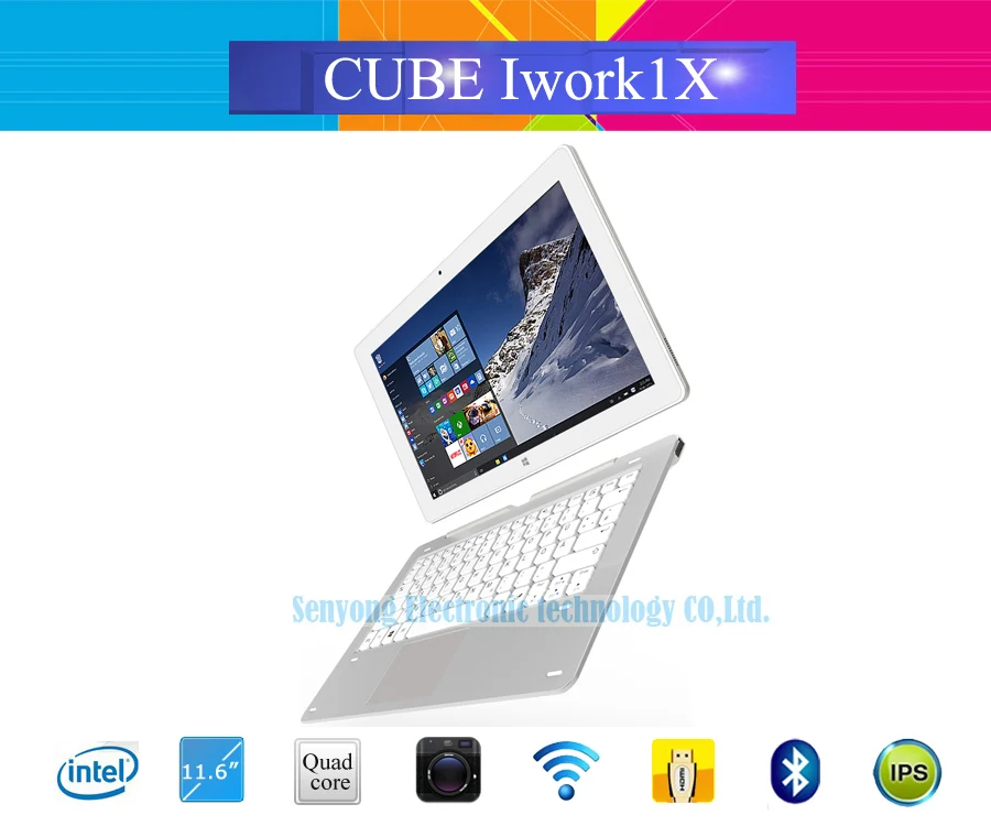 Lowest Price Cube iwork1X 2 in 1 Windows10+Android 5.1 Dual OS Tablet PC 11.6'' IPS 1920x1080 Intel Atom X5-Z8350 Quad Core 4GB RAM 64GB ROM