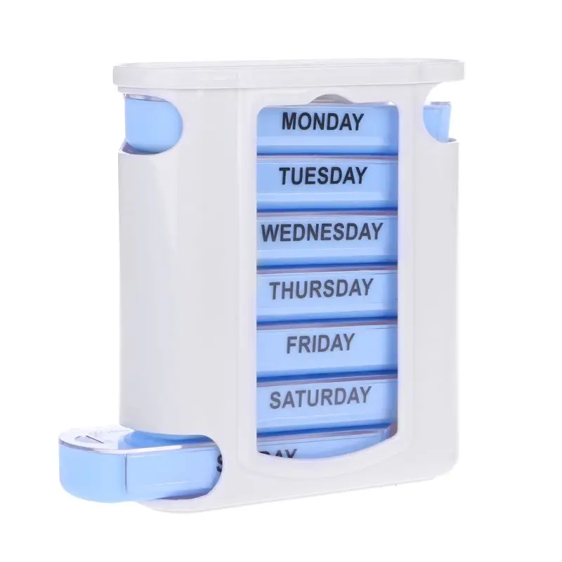 

7 DAY WEEKLY Pill Organiser STACKING TOWER Large 4 Daily Compartments Tablet Box