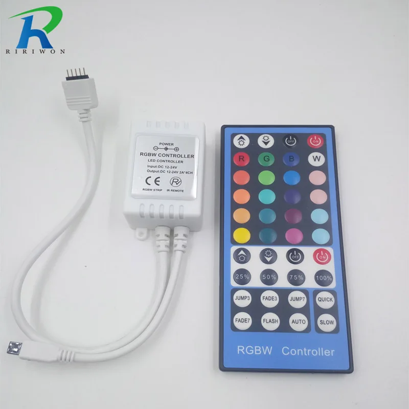 

DC12 - 24V 2A*4 Channel 40Key RGBW Led Controller Dimmer IR Remote Control For 5050 3528 RGB RGBW Led Flexible Strip Lamp