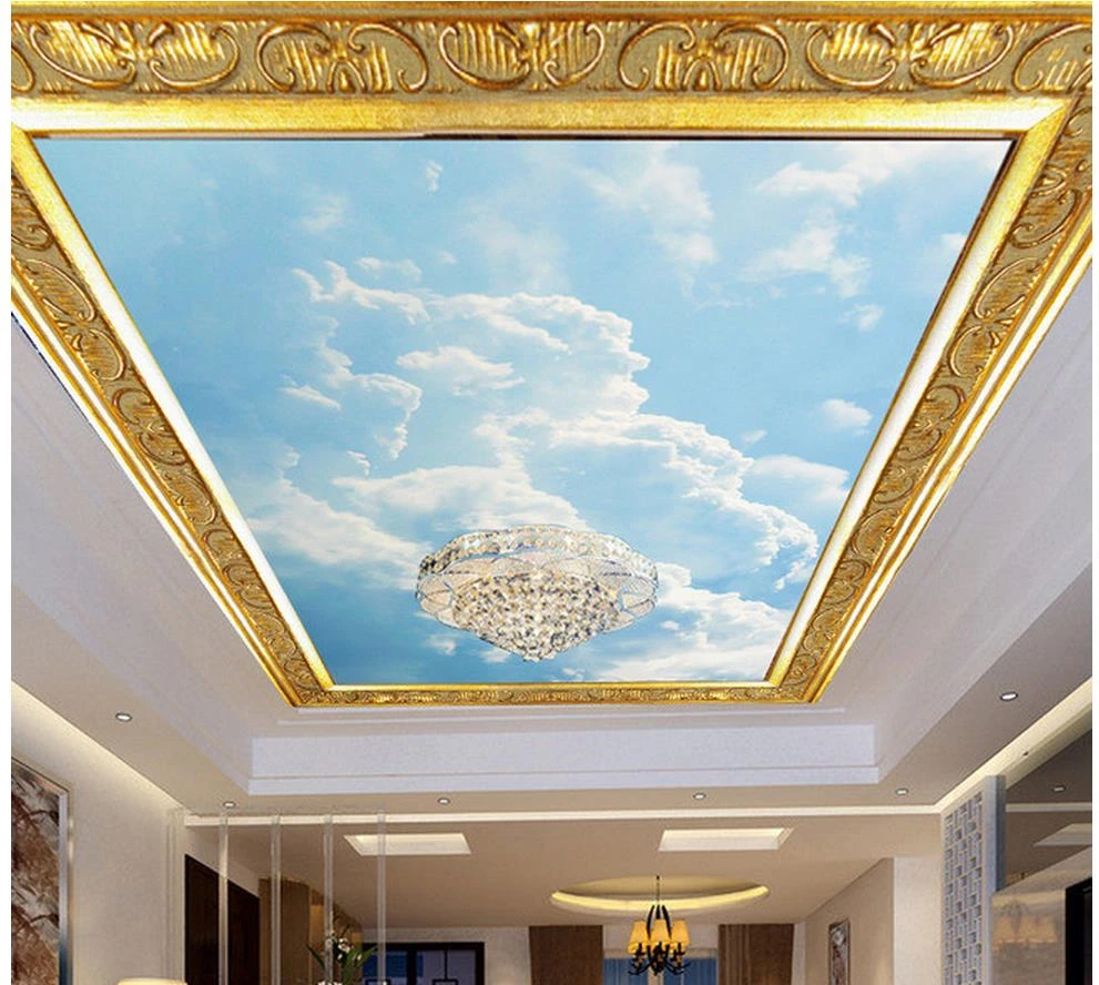 3d Wall Murals Wallpaper Blue Sky And Sky Dome Fresco 3d Ceiling Murals Wallpaper Home Decoration Wallpaper Blue Sky Wallpaper Home Decorceiling Murals Wallpaper Aliexpress