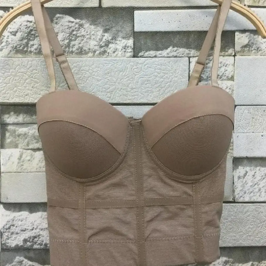 Koop Mode Mesh Push Up Bralet vrouwen Corset Bustier Bra Night Club Party Cropped Top Vest Plus Size AW514