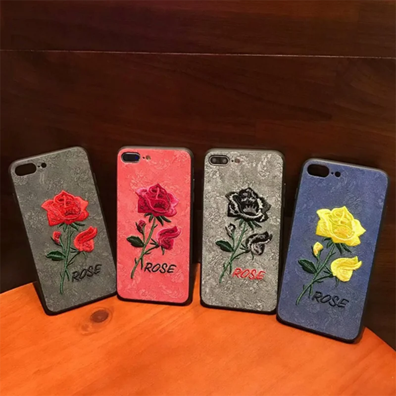 Buy Embroidery Rose Phone Case For iPhone 10 X XR XS