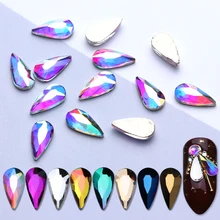 10 шт. стразы в форме капли воды для ногтей, Кристальные драгоценные камни ab стеклянные стразы, камни, семена дыни, алмазные украшения для ногтей, инструменты для маникюра BER11