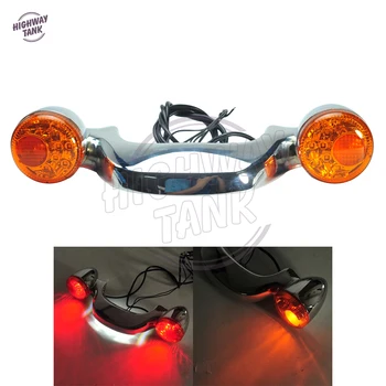 

Black Motorcycle LED Rear Brake Light Turn Signal Lights Bar W/ Orange Lens Case for Harley Touring Street Road Glide 2010-2016