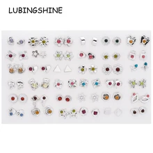 Женские маленькие серьги-гвоздики, наборы акриловых кристаллов для девочек, детская звезда, сердце, серьга в форме Луны, ювелирные изделия, вечерние, рождественский подарок, 36 пар/лот