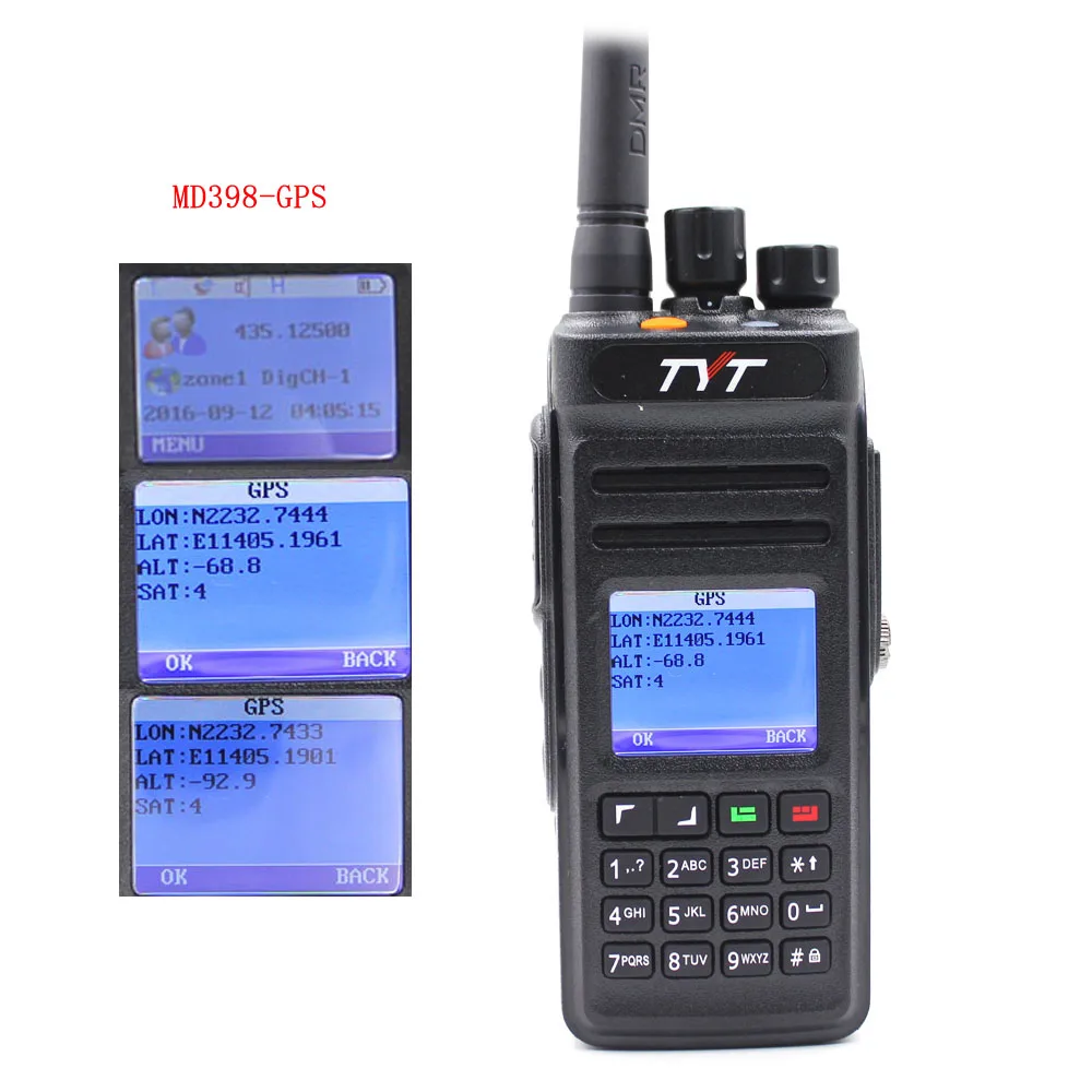 

TYT md398 digital walkie talkie UHF 400-470mHz two way radio 10w ham transceiver MD-398 IP67 Waterproof DMR Handheld Radio