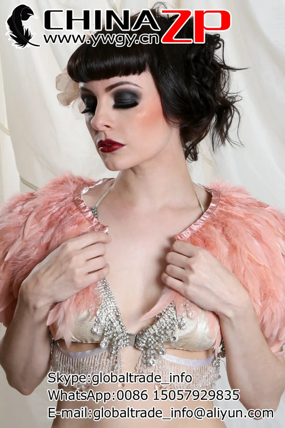 Pink Feather Cape2