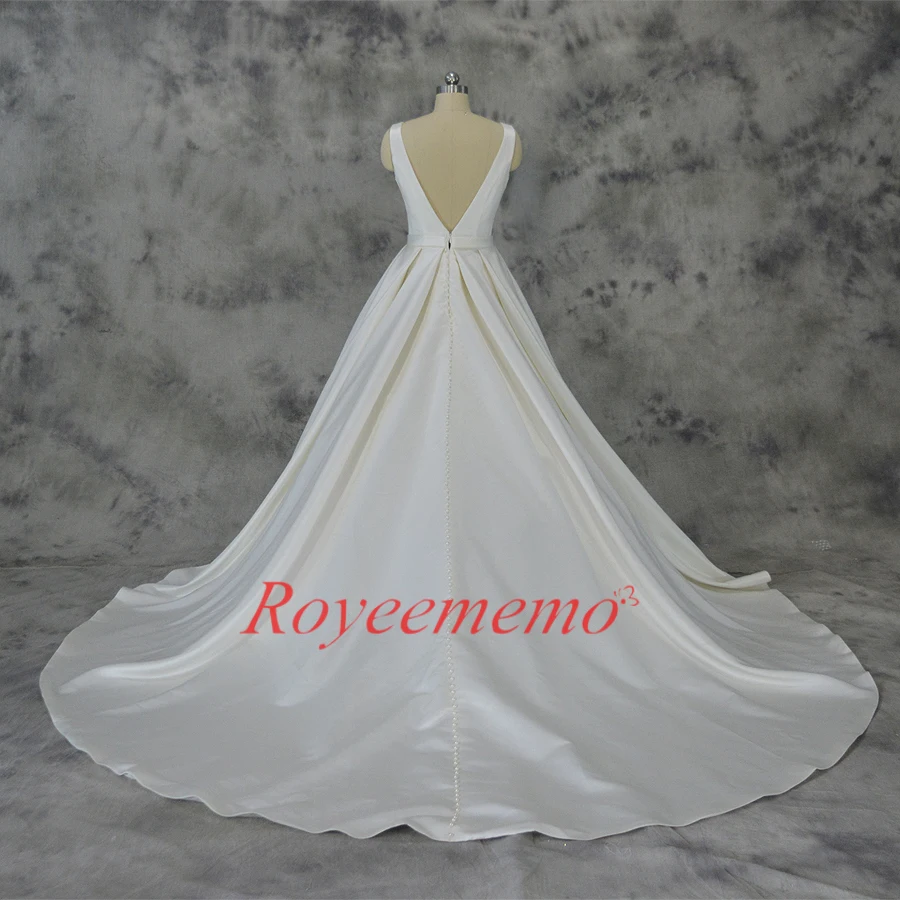 Атласное свадебное платье Vestido de Noiva с карманом классическое изготовленное по