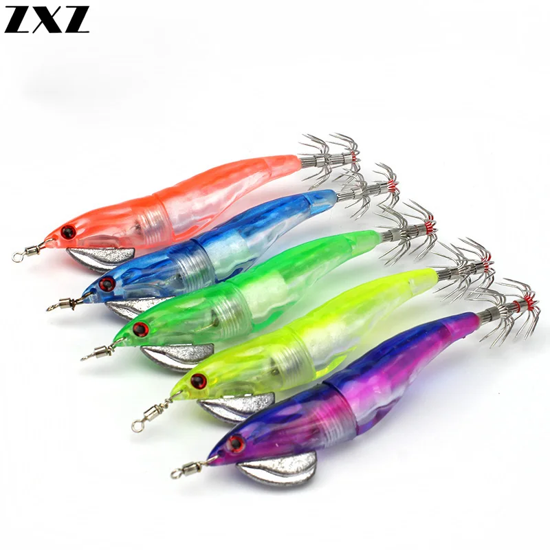 

8pcs Squid Hook Replaceable Battery LED Electronic Shrimp Jigs Hard Bait Fake Lure Fish Equipment for Catch Octopus Accessories