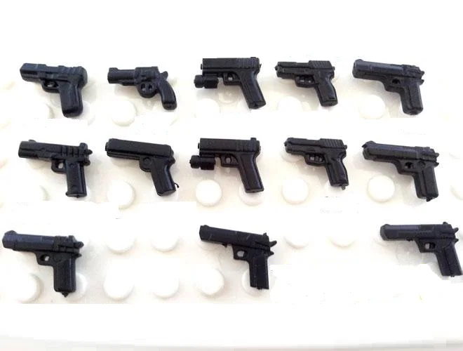 

13pcs/set Pistol Gun Original Blocks Educational Toys Swat Police Military Weapons Gun Model City Accessories Mini figures