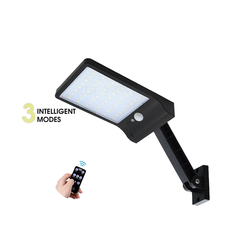 

remote control rotate bracket solar street light 48 LED Solar Light Three Modes Black White Waterproof Outdoor Garden Wall Fence
