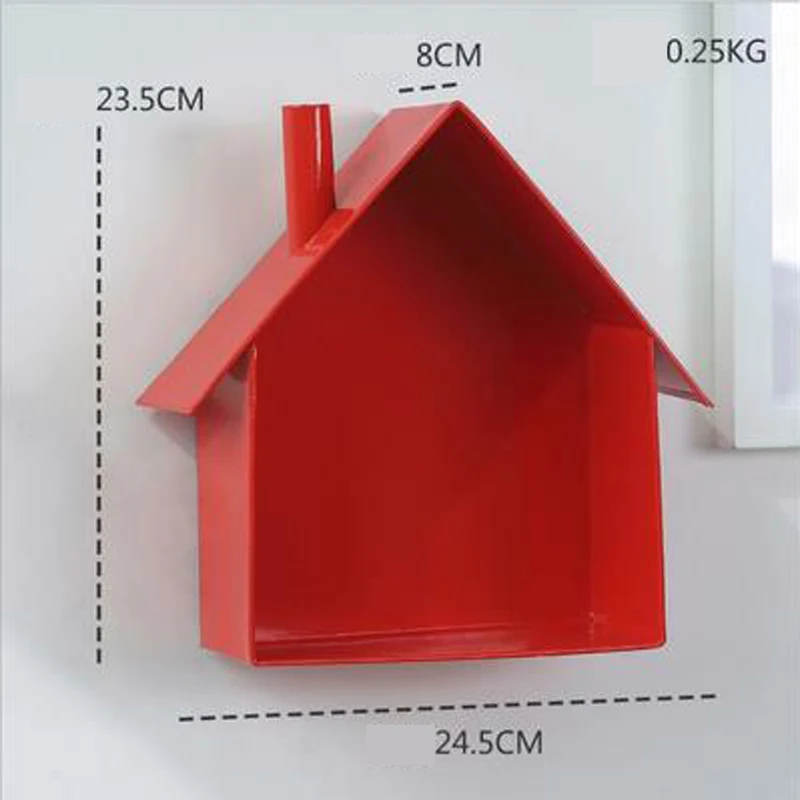 Креативная маленькая настенная полка для дома, органайзер для детской ванной комнаты, настенные железные подвесные полки для хранения, подарочные аксессуары для детской комнаты - Цвет: Красный