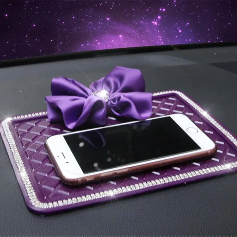 

Car phone anti-skid pad sunscreen lady cute car instrument panel storage pad car interior anti-slip mat