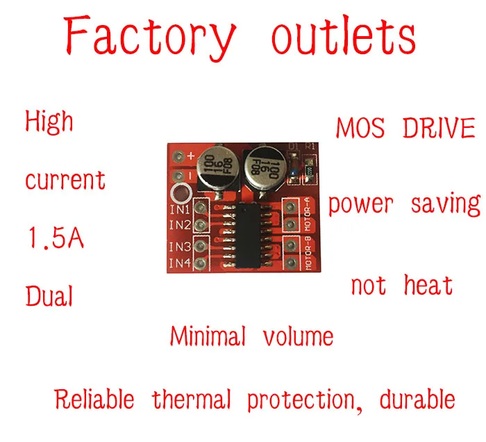 

Dual DC motor driver module, forward or reverse, PWM speed control, dual H-bridge stepper motor, mini, beyond L298N