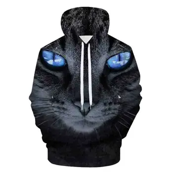 

2018 3D Hoodies Men Hooded Sweatshirts cat 3D Print hoody Casual Pullovers Streetwear Tops Autumn Regular Hipster hip hop