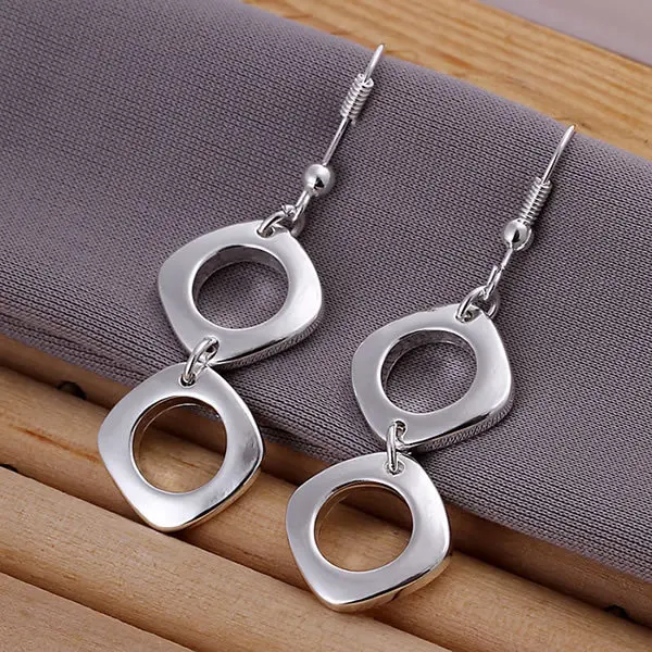E024 Nice Package! silver earring.fashion jewelry jewellry Earrings