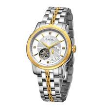 2017 Rele New Time-limited Mige Mechanical Men Watches Steel Watchband Gold White Waterproof Skeleton Automatic Mans Watch