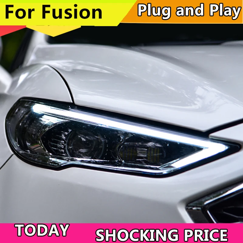 Автостайлинг фары для Ford Mondeo 2017 2018 Fusion динамическое рулевое управление DRL H7 D2H Hid